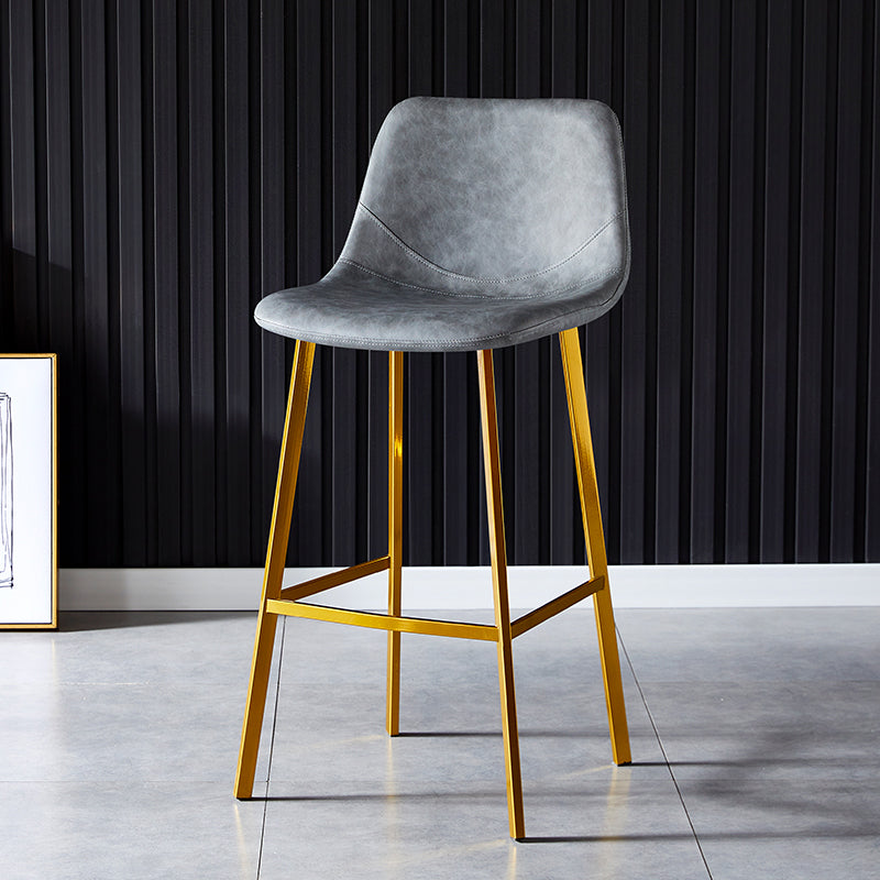 Industrial Style Bar-stool Bucket Seat Metal Legs for Kitchen Bar Grey Gold 1 Piece Clearhalo 'Bar Furniture' 'Bar Stools' 'bar_stools' 'furn' 'furn_bar_stools' 'furniture_bar_stools' 'Kitchen & Dining Furniture' 'kitchen&dining_furn' 'kitchen' 'kitchen_furn' Furniture' 4493929
