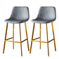Industrial Style Bar-stool Bucket Seat Metal Legs for Kitchen Bar Grey Gold 2 Piece Set Clearhalo 'Bar Furniture' 'Bar Stools' 'bar_stools' 'furn' 'furn_bar_stools' 'furniture_bar_stools' 'Kitchen & Dining Furniture' 'kitchen&dining_furn' 'kitchen' 'kitchen_furn' Furniture' 4493930