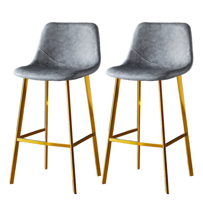 Industrial Style Bar-stool Bucket Seat Metal Legs for Kitchen Bar Grey Gold 2 Piece Set Clearhalo 'Bar Furniture' 'Bar Stools' 'bar_stools' 'furn' 'furn_bar_stools' 'furniture_bar_stools' 'Kitchen & Dining Furniture' 'kitchen&dining_furn' 'kitchen' 'kitchen_furn' Furniture' 4493930