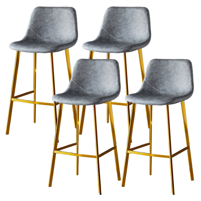Industrial Style Bar-stool Bucket Seat Metal Legs for Kitchen Bar Grey Gold 4 Piece Set Clearhalo 'Bar Furniture' 'Bar Stools' 'bar_stools' 'furn' 'furn_bar_stools' 'furniture_bar_stools' 'Kitchen & Dining Furniture' 'kitchen&dining_furn' 'kitchen' 'kitchen_furn' Furniture' 4493931