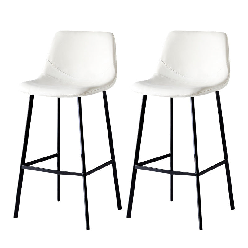 Industrial Style Bar-stool Bucket Seat Metal Legs for Kitchen Bar White Black 2 Piece Set Clearhalo 'Bar Furniture' 'Bar Stools' 'bar_stools' 'furn' 'furn_bar_stools' 'furniture_bar_stools' 'Kitchen & Dining Furniture' 'kitchen&dining_furn' 'kitchen' 'kitchen_furn' Furniture' 4493933