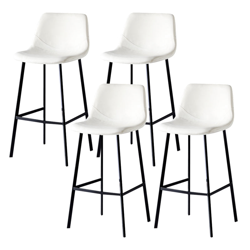 Industrial Style Bar-stool Bucket Seat Metal Legs for Kitchen Bar White Black 4 Piece Set Clearhalo 'Bar Furniture' 'Bar Stools' 'bar_stools' 'furn' 'furn_bar_stools' 'furniture_bar_stools' 'Kitchen & Dining Furniture' 'kitchen&dining_furn' 'kitchen' 'kitchen_furn' Furniture' 4493934