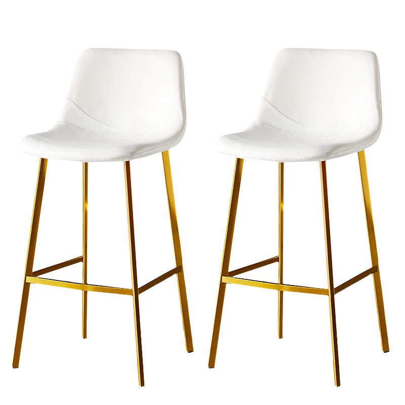 Industrial Style Bar-stool Bucket Seat Metal Legs for Kitchen Bar White Gold 2 Piece Set Clearhalo 'Bar Furniture' 'Bar Stools' 'bar_stools' 'furn' 'furn_bar_stools' 'furniture_bar_stools' 'Kitchen & Dining Furniture' 'kitchen&dining_furn' 'kitchen' 'kitchen_furn' Furniture' 4493936