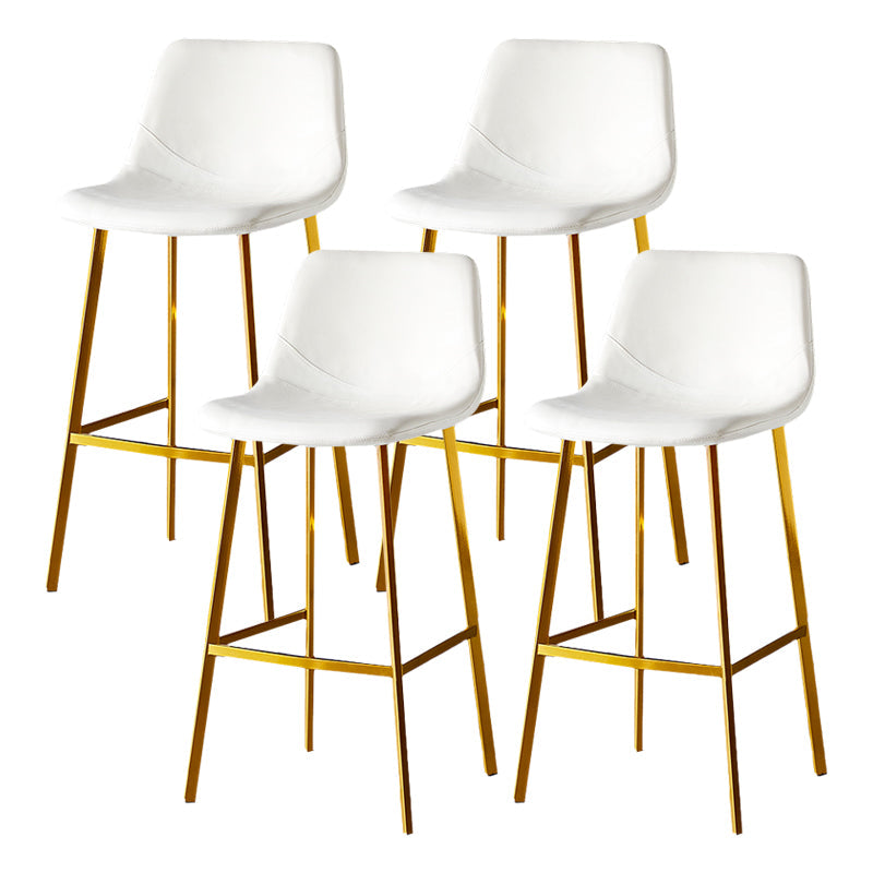 Industrial Style Bar-stool Bucket Seat Metal Legs for Kitchen Bar White Gold 4 Piece Set Clearhalo 'Bar Furniture' 'Bar Stools' 'bar_stools' 'furn' 'furn_bar_stools' 'furniture_bar_stools' 'Kitchen & Dining Furniture' 'kitchen&dining_furn' 'kitchen' 'kitchen_furn' Furniture' 4493937