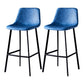 Industrial Style Bar-stool Bucket Seat Metal Legs for Kitchen Bar Blue Black 2 Piece Set Clearhalo 'Bar Furniture' 'Bar Stools' 'bar_stools' 'furn' 'furn_bar_stools' 'furniture_bar_stools' 'Kitchen & Dining Furniture' 'kitchen&dining_furn' 'kitchen' 'kitchen_furn' Furniture' 4493945