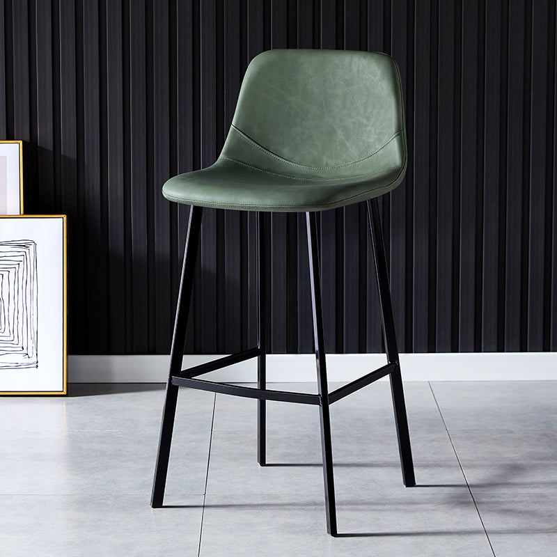 Industrial Style Bar-stool Bucket Seat Metal Legs for Kitchen Bar Green Black 1 Piece Clearhalo 'Bar Furniture' 'Bar Stools' 'bar_stools' 'furn' 'furn_bar_stools' 'furniture_bar_stools' 'Kitchen & Dining Furniture' 'kitchen&dining_furn' 'kitchen' 'kitchen_furn' Furniture' 4493950