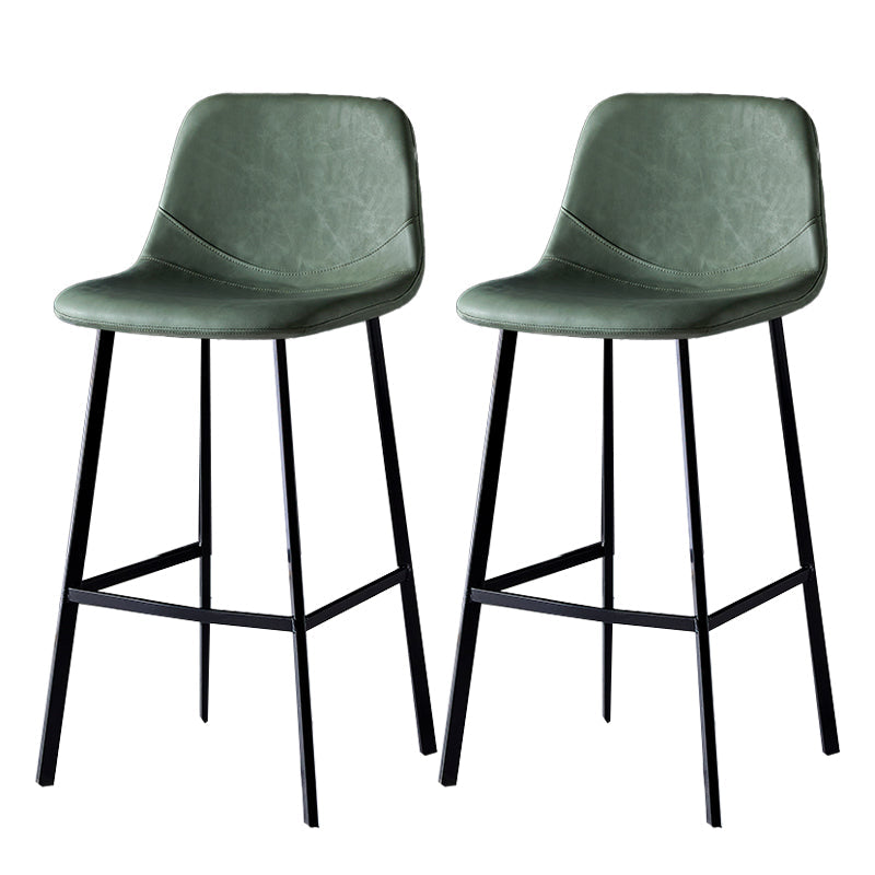 Industrial Style Bar-stool Bucket Seat Metal Legs for Kitchen Bar Green Black 2 Piece Set Clearhalo 'Bar Furniture' 'Bar Stools' 'bar_stools' 'furn' 'furn_bar_stools' 'furniture_bar_stools' 'Kitchen & Dining Furniture' 'kitchen&dining_furn' 'kitchen' 'kitchen_furn' Furniture' 4493951