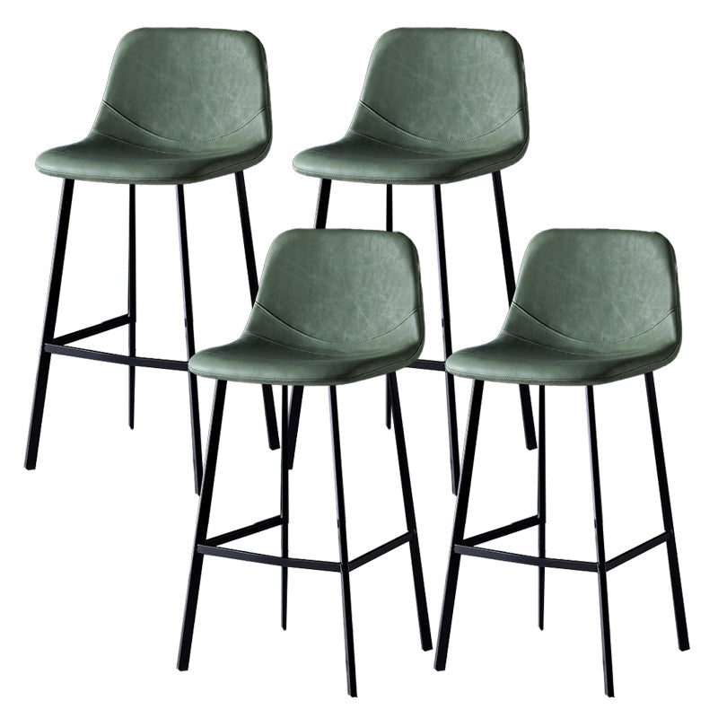 Industrial Style Bar-stool Bucket Seat Metal Legs for Kitchen Bar Green Black 4 Piece Set Clearhalo 'Bar Furniture' 'Bar Stools' 'bar_stools' 'furn' 'furn_bar_stools' 'furniture_bar_stools' 'Kitchen & Dining Furniture' 'kitchen&dining_furn' 'kitchen' 'kitchen_furn' Furniture' 4493952