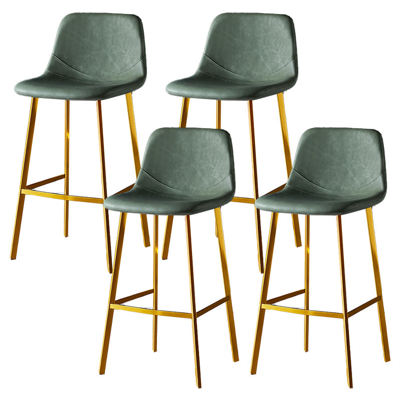 Industrial Style Bar-stool Bucket Seat Metal Legs for Kitchen Bar Green Gold 4 Piece Set Clearhalo 'Bar Furniture' 'Bar Stools' 'bar_stools' 'furn' 'furn_bar_stools' 'furniture_bar_stools' 'Kitchen & Dining Furniture' 'kitchen&dining_furn' 'kitchen' 'kitchen_furn' Furniture' 4493955