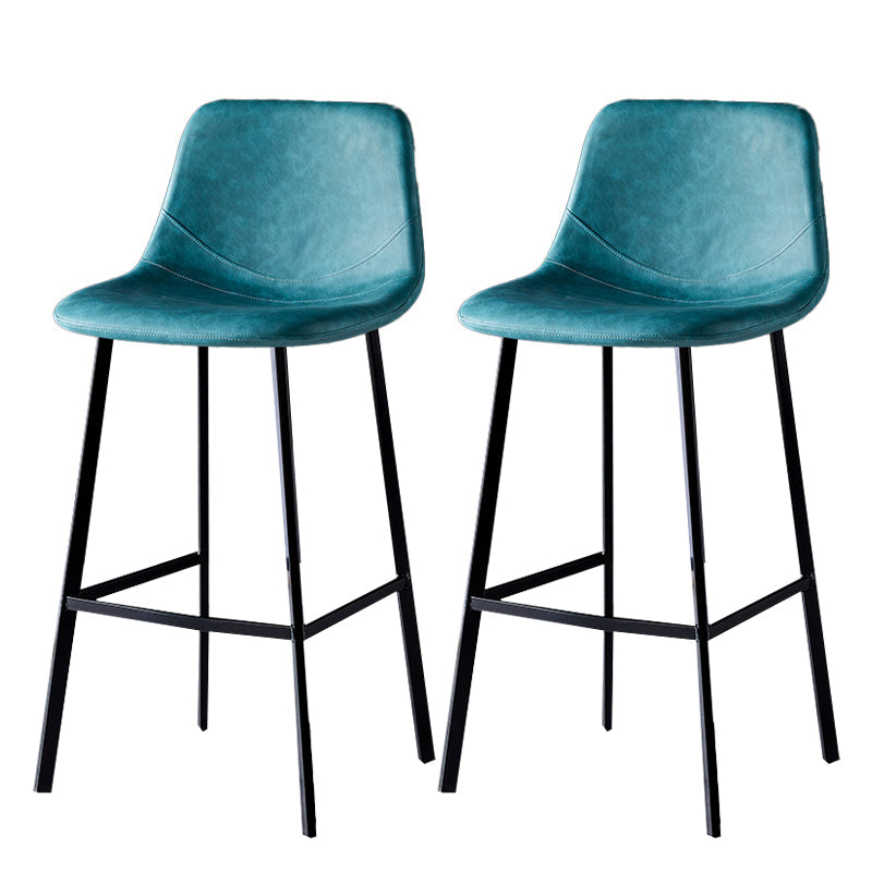 Industrial Style Bar-stool Bucket Seat Metal Legs for Kitchen Bar Lake Blue Black 2 Piece Set Clearhalo 'Bar Furniture' 'Bar Stools' 'bar_stools' 'furn' 'furn_bar_stools' 'furniture_bar_stools' 'Kitchen & Dining Furniture' 'kitchen&dining_furn' 'kitchen' 'kitchen_furn' Furniture' 4493957