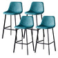 Industrial Style Bar-stool Bucket Seat Metal Legs for Kitchen Bar Lake Blue Black 4 Piece Set Clearhalo 'Bar Furniture' 'Bar Stools' 'bar_stools' 'furn' 'furn_bar_stools' 'furniture_bar_stools' 'Kitchen & Dining Furniture' 'kitchen&dining_furn' 'kitchen' 'kitchen_furn' Furniture' 4493958