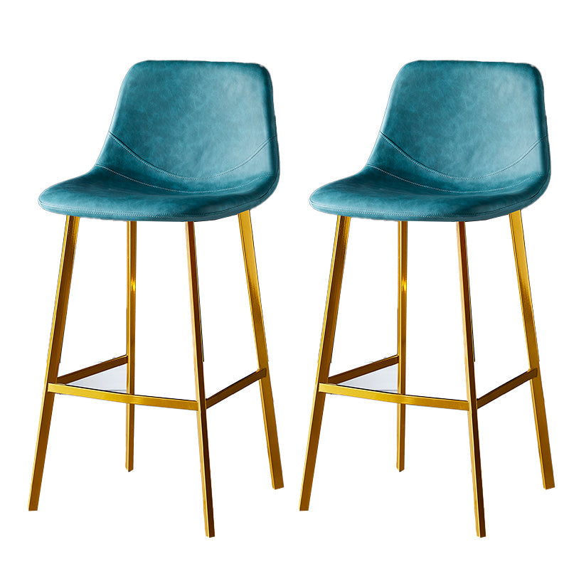 Industrial Style Bar-stool Bucket Seat Metal Legs for Kitchen Bar Lake Blue Gold 2 Piece Set Clearhalo 'Bar Furniture' 'Bar Stools' 'bar_stools' 'furn' 'furn_bar_stools' 'furniture_bar_stools' 'Kitchen & Dining Furniture' 'kitchen&dining_furn' 'kitchen' 'kitchen_furn' Furniture' 4493960