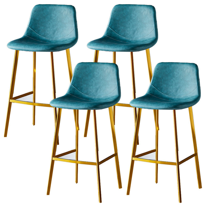 Industrial Style Bar-stool Bucket Seat Metal Legs for Kitchen Bar Lake Blue Gold 4 Piece Set Clearhalo 'Bar Furniture' 'Bar Stools' 'bar_stools' 'furn' 'furn_bar_stools' 'furniture_bar_stools' 'Kitchen & Dining Furniture' 'kitchen&dining_furn' 'kitchen' 'kitchen_furn' Furniture' 4493961