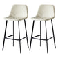 Industrial Style Bar-stool Bucket Seat Metal Legs for Kitchen Bar Off-White Black 2 Piece Set Clearhalo 'Bar Furniture' 'Bar Stools' 'bar_stools' 'furn' 'furn_bar_stools' 'furniture_bar_stools' 'Kitchen & Dining Furniture' 'kitchen&dining_furn' 'kitchen' 'kitchen_furn' Furniture' 4493963