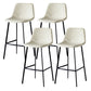 Industrial Style Bar-stool Bucket Seat Metal Legs for Kitchen Bar Off-White Black 4 Piece Set Clearhalo 'Bar Furniture' 'Bar Stools' 'bar_stools' 'furn' 'furn_bar_stools' 'furniture_bar_stools' 'Kitchen & Dining Furniture' 'kitchen&dining_furn' 'kitchen' 'kitchen_furn' Furniture' 4493964