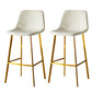 Industrial Style Bar-stool Bucket Seat Metal Legs for Kitchen Bar Off-White Gold 2 Piece Set Clearhalo 'Bar Furniture' 'Bar Stools' 'bar_stools' 'furn' 'furn_bar_stools' 'furniture_bar_stools' 'Kitchen & Dining Furniture' 'kitchen&dining_furn' 'kitchen' 'kitchen_furn' Furniture' 4493966