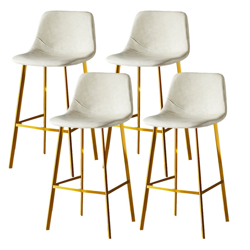 Industrial Style Bar-stool Bucket Seat Metal Legs for Kitchen Bar Off-White Gold 4 Piece Set Clearhalo 'Bar Furniture' 'Bar Stools' 'bar_stools' 'furn' 'furn_bar_stools' 'furniture_bar_stools' 'Kitchen & Dining Furniture' 'kitchen&dining_furn' 'kitchen' 'kitchen_furn' Furniture' 4493967