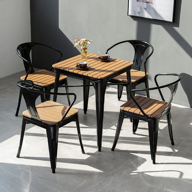 1/3/5 Pcs Metal Industrial Dinette Set with Manufactured Wood Table Dining Set 5 Pieces: Wood Table, 4 Chairs Clearhalo 'Dining Room Sets' 'Dining Tables & Seating' 'dining_room_set' 'furn' 'furn_dining_room_set' 'Furniture' 'furniture_dining_room_set' 'Kitchen & Dining Furniture' 'kitchen&dining_furn' 'kitchen' 4497833