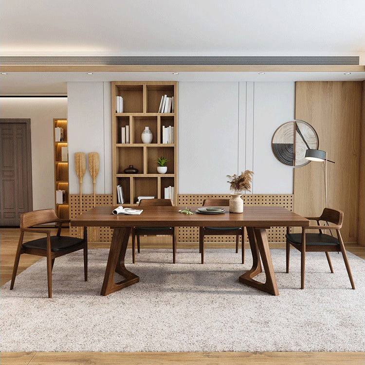 Solid Wood Dining Table Pine Wood Rectangle Table with Double Pedestal Base Brown 70.9"L x 31.5"W x 29.5"H Without Chairs Clearhalo ' dining_table' 'Dining Tables & Seating' 'Dining Tables' 'furn' 'furn_dining_table' 'Furniture' 'furniture_dining_table' 'Kitchen & Dining Furniture' 'kitchen&dining_furn' 'kitchen' 'kitchen_dining_table' 4501700