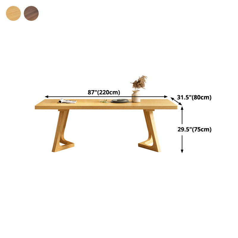 Solid Wood Dining Table Pine Wood Rectangle Table with Double Pedestal Base Clearhalo ' dining_table' 'Dining Tables & Seating' 'Dining Tables' 'furn' 'furn_dining_table' 'Furniture' 'furniture_dining_table' 'Kitchen & Dining Furniture' 'kitchen&dining_furn' 'kitchen' 'kitchen_dining_table' 4501713