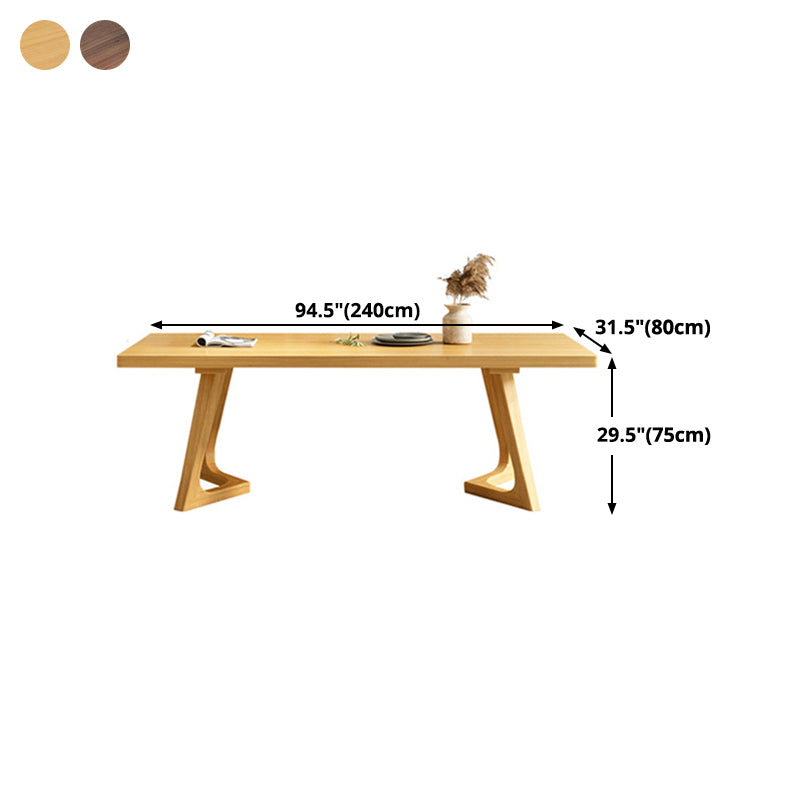 Solid Wood Dining Table Pine Wood Rectangle Table with Double Pedestal Base Clearhalo ' dining_table' 'Dining Tables & Seating' 'Dining Tables' 'furn' 'furn_dining_table' 'Furniture' 'furniture_dining_table' 'Kitchen & Dining Furniture' 'kitchen&dining_furn' 'kitchen' 'kitchen_dining_table' 4501714