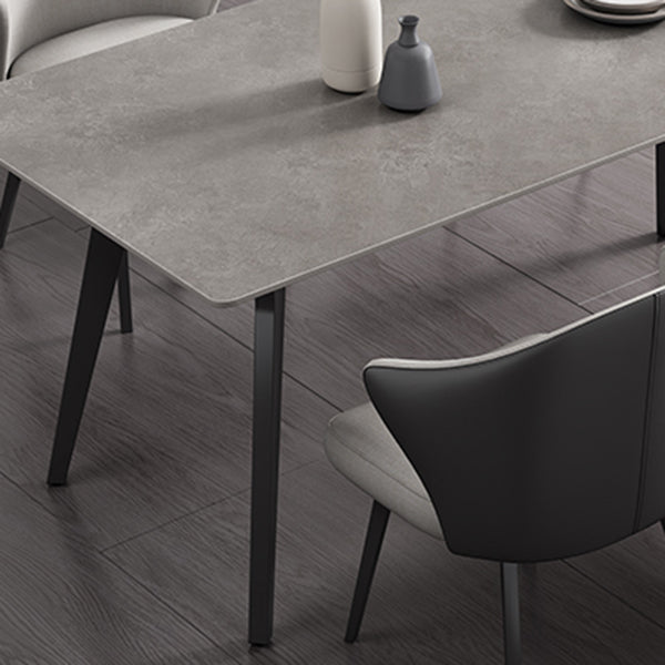 Rectangle Shape Industrial Style Table Sintered Stone Fixed Table for Home Use Clearhalo ' dining_table' 'Dining Tables & Seating' 'Dining Tables' 'furn' 'furn_dining_table' 'Furniture' 'furniture_dining_table' 'Kitchen & Dining Furniture' 'kitchen&dining_furn' 'kitchen' 'kitchen_dining_table' 4501746