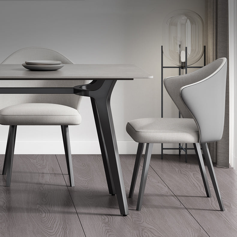 Rectangle Shape Industrial Style Table Sintered Stone Fixed Table for Home Use Clearhalo ' dining_table' 'Dining Tables & Seating' 'Dining Tables' 'furn' 'furn_dining_table' 'Furniture' 'furniture_dining_table' 'Kitchen & Dining Furniture' 'kitchen&dining_furn' 'kitchen' 'kitchen_dining_table' 4501747
