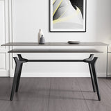 Rectangle Shape Industrial Style Table Sintered Stone Fixed Table for Home Use Clearhalo ' dining_table' 'Dining Tables & Seating' 'Dining Tables' 'furn' 'furn_dining_table' 'Furniture' 'furniture_dining_table' 'Kitchen & Dining Furniture' 'kitchen&dining_furn' 'kitchen' 'kitchen_dining_table' 4501749