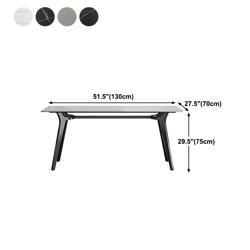 Rectangle Shape Industrial Style Table Sintered Stone Fixed Table for Home Use Clearhalo ' dining_table' 'Dining Tables & Seating' 'Dining Tables' 'furn' 'furn_dining_table' 'Furniture' 'furniture_dining_table' 'Kitchen & Dining Furniture' 'kitchen&dining_furn' 'kitchen' 'kitchen_dining_table' 4501752