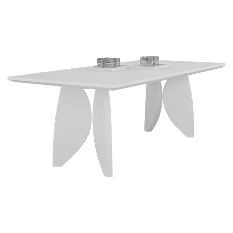 Modern Solid Wood Table for Restaurant Rectangle Dining Table with 4 Legs White Without Chairs Clearhalo ' dining_table' 'Dining Tables & Seating' 'Dining Tables' 'furn' 'furn_dining_table' 'Furniture' 'furniture_dining_table' 'Kitchen & Dining Furniture' 'kitchen&dining_furn' 'kitchen' 'kitchen_dining_table' 4501780