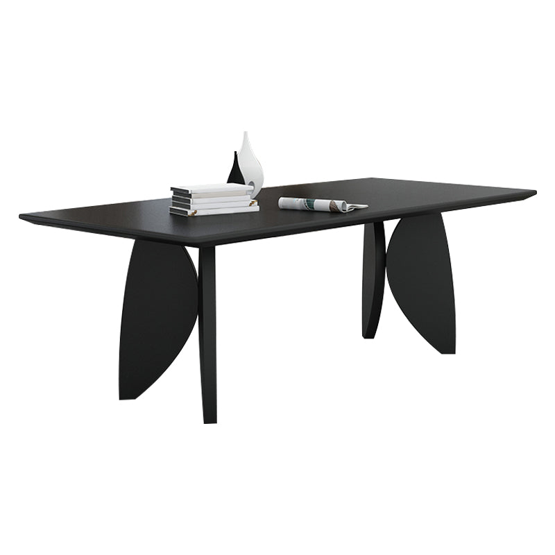 Modern Solid Wood Table for Restaurant Rectangle Dining Table with 4 Legs Black Without Chairs Clearhalo ' dining_table' 'Dining Tables & Seating' 'Dining Tables' 'furn' 'furn_dining_table' 'Furniture' 'furniture_dining_table' 'Kitchen & Dining Furniture' 'kitchen&dining_furn' 'kitchen' 'kitchen_dining_table' 4501781