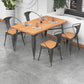 Solid Wood Dining Table Industrial 4 Legs Dining Table with Metal Base 70.9"L x 31.5"W x 29.5"H Without Chairs Clearhalo ' dining_table' 'Dining Tables & Seating' 'Dining Tables' 'furn' 'furn_dining_table' 'Furniture' 'furniture_dining_table' 'Kitchen & Dining Furniture' 'kitchen&dining_furn' 'kitchen' 'kitchen_dining_table' 4501808