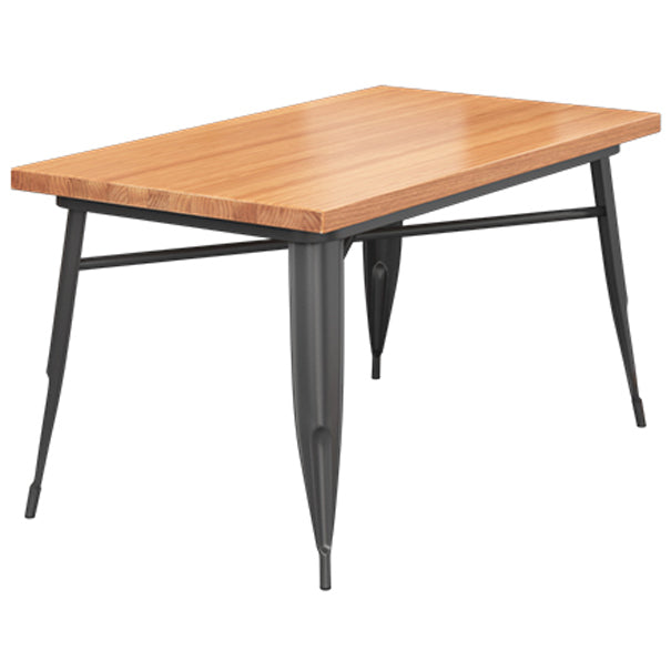 Solid Wood Dining Table Industrial 4 Legs Dining Table with Metal Base Without Chairs Clearhalo ' dining_table' 'Dining Tables & Seating' 'Dining Tables' 'furn' 'furn_dining_table' 'Furniture' 'furniture_dining_table' 'Kitchen & Dining Furniture' 'kitchen&dining_furn' 'kitchen' 'kitchen_dining_table' 4501809