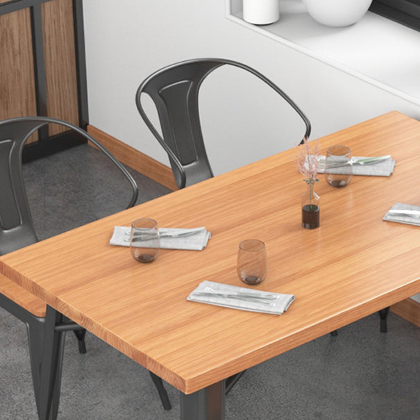 Solid Wood Dining Table Industrial 4 Legs Dining Table with Metal Base Clearhalo ' dining_table' 'Dining Tables & Seating' 'Dining Tables' 'furn' 'furn_dining_table' 'Furniture' 'furniture_dining_table' 'Kitchen & Dining Furniture' 'kitchen&dining_furn' 'kitchen' 'kitchen_dining_table' 4501810