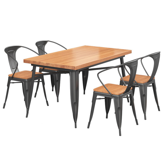 Solid Wood Dining Table Industrial 4 Legs Dining Table with Metal Base Clearhalo ' dining_table' 'Dining Tables & Seating' 'Dining Tables' 'furn' 'furn_dining_table' 'Furniture' 'furniture_dining_table' 'Kitchen & Dining Furniture' 'kitchen&dining_furn' 'kitchen' 'kitchen_dining_table' 4501815