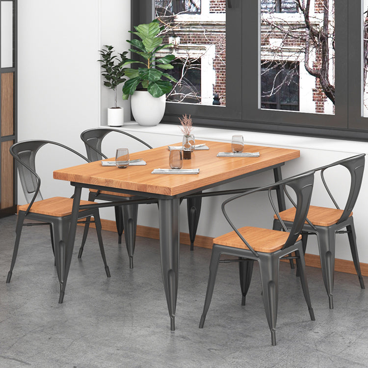 Solid Wood Dining Table Industrial 4 Legs Dining Table with Metal Base Clearhalo ' dining_table' 'Dining Tables & Seating' 'Dining Tables' 'furn' 'furn_dining_table' 'Furniture' 'furniture_dining_table' 'Kitchen & Dining Furniture' 'kitchen&dining_furn' 'kitchen' 'kitchen_dining_table' 4501817
