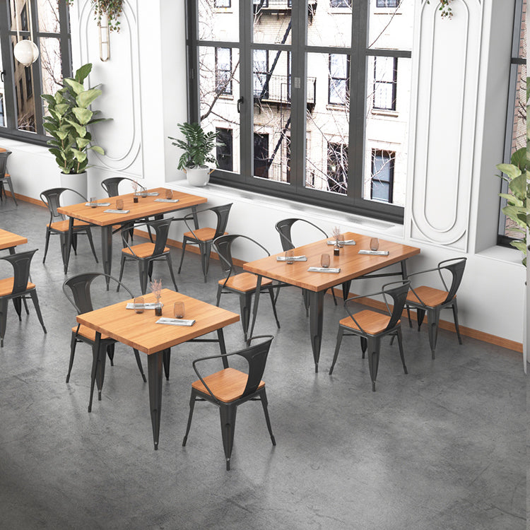 Solid Wood Dining Table Industrial 4 Legs Dining Table with Metal Base Clearhalo ' dining_table' 'Dining Tables & Seating' 'Dining Tables' 'furn' 'furn_dining_table' 'Furniture' 'furniture_dining_table' 'Kitchen & Dining Furniture' 'kitchen&dining_furn' 'kitchen' 'kitchen_dining_table' 4501818