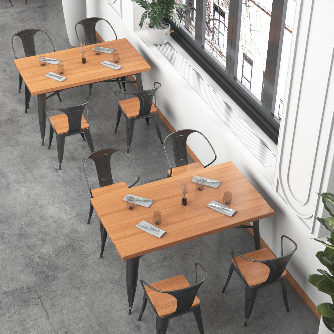 Solid Wood Dining Table Industrial 4 Legs Dining Table with Metal Base Clearhalo ' dining_table' 'Dining Tables & Seating' 'Dining Tables' 'furn' 'furn_dining_table' 'Furniture' 'furniture_dining_table' 'Kitchen & Dining Furniture' 'kitchen&dining_furn' 'kitchen' 'kitchen_dining_table' 4501819