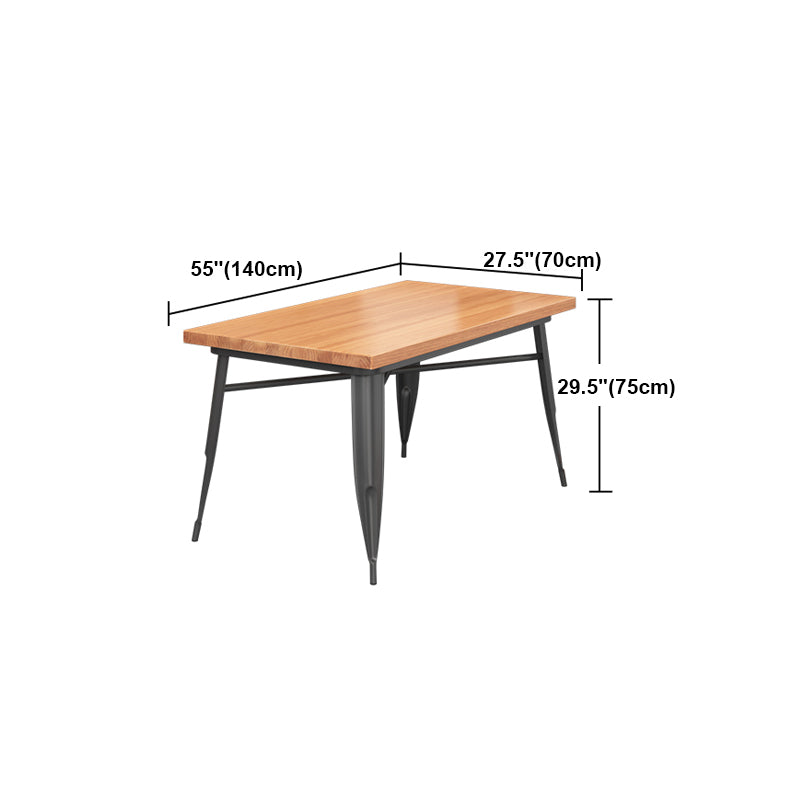 Solid Wood Dining Table Industrial 4 Legs Dining Table with Metal Base Clearhalo ' dining_table' 'Dining Tables & Seating' 'Dining Tables' 'furn' 'furn_dining_table' 'Furniture' 'furniture_dining_table' 'Kitchen & Dining Furniture' 'kitchen&dining_furn' 'kitchen' 'kitchen_dining_table' 4501825