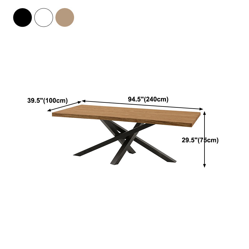 Rectangle 4 Legs Industrial Table Solid Wood Fixed Table for Restaurant Clearhalo ' dining_table' 'Dining Tables & Seating' 'Dining Tables' 'furn' 'furn_dining_table' 'Furniture' 'furniture_dining_table' 'Kitchen & Dining Furniture' 'kitchen&dining_furn' 'kitchen' 'kitchen_dining_table' 4501844