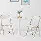 Metal Modern Round Dining Table Wood Top Indoor Table with Tulip Base White 31.5"L x 31.5"W x 29.5"H Without Chairs Clearhalo ' dining_table' 'Dining Tables & Seating' 'Dining Tables' 'furn' 'furn_dining_table' 'Furniture' 'furniture_dining_table' 'Kitchen & Dining Furniture' 'kitchen&dining_furn' 'kitchen' 'kitchen_dining_table' 4501862