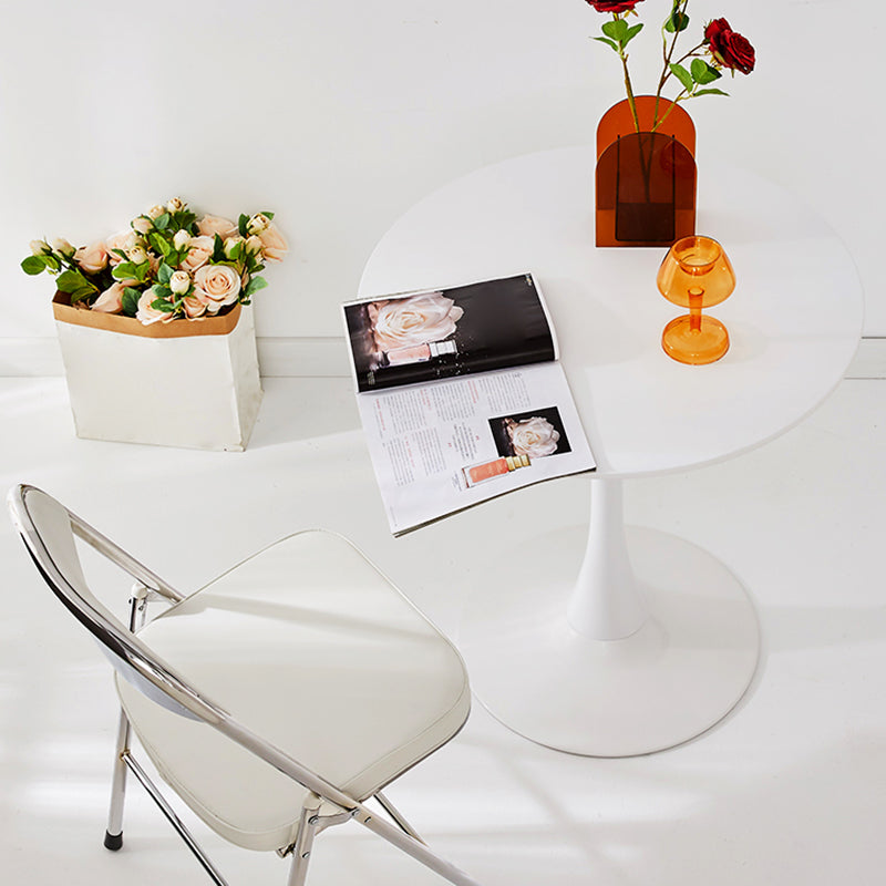 Metal Modern Round Dining Table Wood Top Indoor Table with Tulip Base Clearhalo ' dining_table' 'Dining Tables & Seating' 'Dining Tables' 'furn' 'furn_dining_table' 'Furniture' 'furniture_dining_table' 'Kitchen & Dining Furniture' 'kitchen&dining_furn' 'kitchen' 'kitchen_dining_table' 4501873