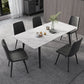 Metal Industrial Rectangle Dining Table Sintered Stone Top Table with Black Legs White 55.1"L x 31.5"W x 29.5"H Without Chairs Clearhalo ' dining_table' 'Dining Tables & Seating' 'Dining Tables' 'furn' 'furn_dining_table' 'Furniture' 'furniture_dining_table' 'Kitchen & Dining Furniture' 'kitchen&dining_furn' 'kitchen' 'kitchen_dining_table' 4501879
