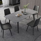 Metal Industrial Rectangle Dining Table Sintered Stone Top Table with Black Legs Clearhalo ' dining_table' 'Dining Tables & Seating' 'Dining Tables' 'furn' 'furn_dining_table' 'Furniture' 'furniture_dining_table' 'Kitchen & Dining Furniture' 'kitchen&dining_furn' 'kitchen' 'kitchen_dining_table' 4501889