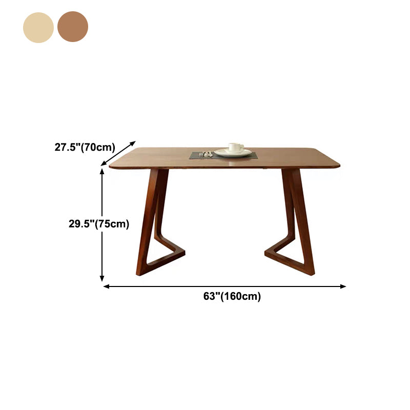 Rectangle Double Pedestal Modern Table Solid Wood Fixed Table for Home Clearhalo ' dining_table' 'Dining Tables & Seating' 'Dining Tables' 'furn' 'furn_dining_table' 'Furniture' 'furniture_dining_table' 'Kitchen & Dining Furniture' 'kitchen&dining_furn' 'kitchen' 'kitchen_dining_table' 4501909