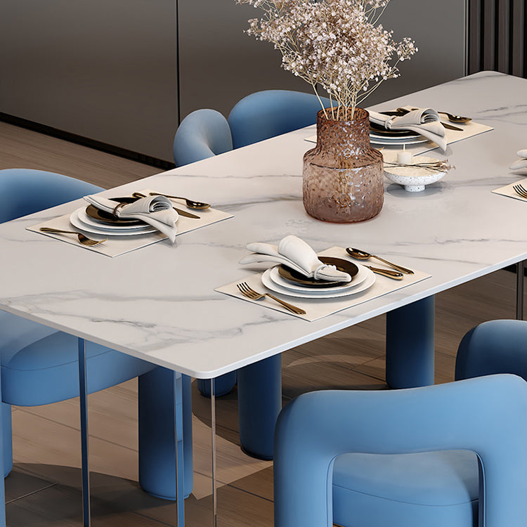 Sintered Stone Dining Table Modern Rectangle Dining Table with Acrylic Base for Home Clearhalo ' dining_table' 'Dining Tables & Seating' 'Dining Tables' 'furn' 'furn_dining_table' 'Furniture' 'furniture_dining_table' 'Kitchen & Dining Furniture' 'kitchen&dining_furn' 'kitchen' 'kitchen_dining_table' 4501937