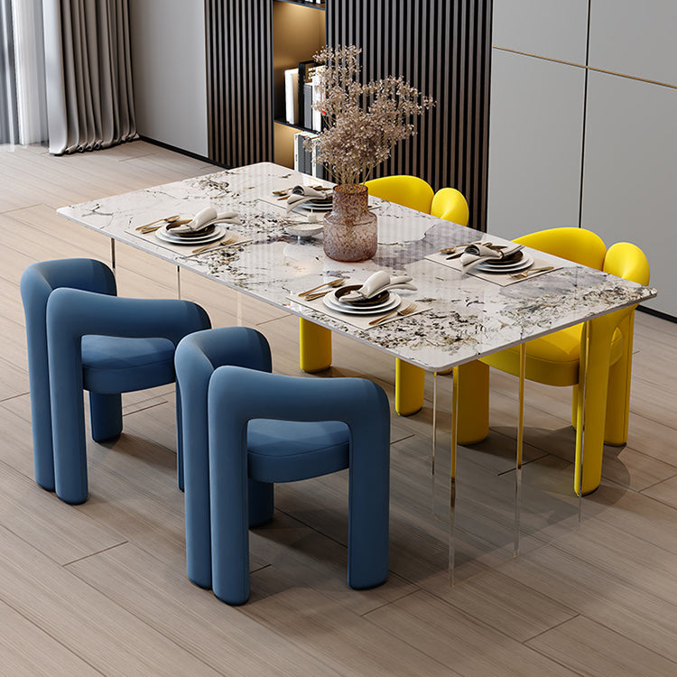 Sintered Stone Dining Table Modern Rectangle Dining Table with Acrylic Base for Home Clearhalo ' dining_table' 'Dining Tables & Seating' 'Dining Tables' 'furn' 'furn_dining_table' 'Furniture' 'furniture_dining_table' 'Kitchen & Dining Furniture' 'kitchen&dining_furn' 'kitchen' 'kitchen_dining_table' 4501943