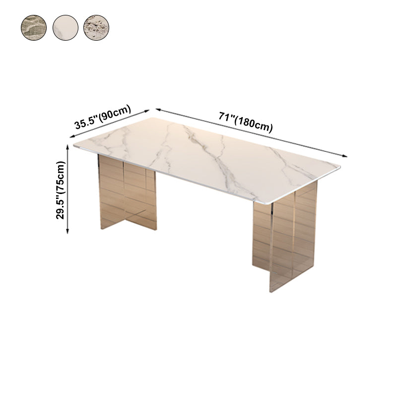 Sintered Stone Dining Table Modern Rectangle Dining Table with Acrylic Base for Home Clearhalo ' dining_table' 'Dining Tables & Seating' 'Dining Tables' 'furn' 'furn_dining_table' 'Furniture' 'furniture_dining_table' 'Kitchen & Dining Furniture' 'kitchen&dining_furn' 'kitchen' 'kitchen_dining_table' 4501948