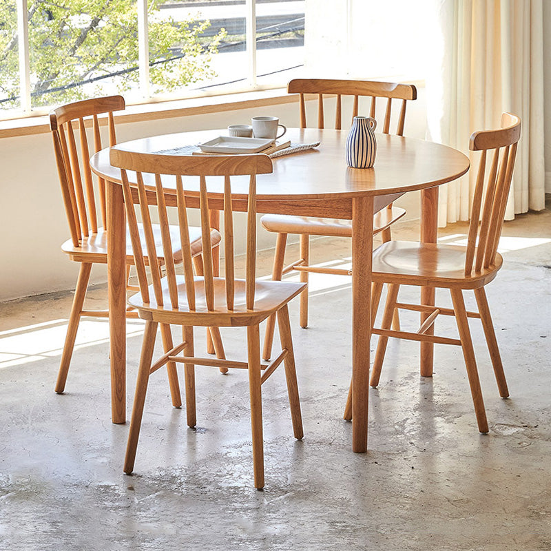 Round Rubberwood Solid Wood Dining Table Simplicity Style Dining Room Collection Natural 39.4"L x 39.4"W x 29.5"H Without Chairs Clearhalo ' dining_table' 'Dining Tables & Seating' 'Dining Tables' 'furn' 'furn_dining_table' 'Furniture' 'furniture_dining_table' 'Kitchen & Dining Furniture' 'kitchen&dining_furn' 'kitchen' 'kitchen_dining_table' 4501964