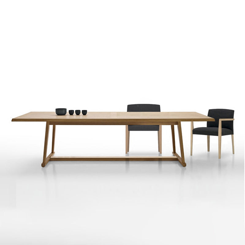 Solid Wood Modern Table for Restaurant Rectangle Dining Table with Trestle Base Natural 78.7"L x 37.4"W x 29.5"H Without Chairs Clearhalo ' dining_table' 'Dining Tables & Seating' 'Dining Tables' 'furn' 'furn_dining_table' 'Furniture' 'furniture_dining_table' 'Kitchen & Dining Furniture' 'kitchen&dining_furn' 'kitchen' 'kitchen_dining_table' 4501979